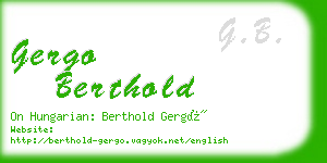 gergo berthold business card